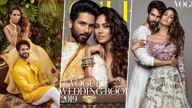 Shahid Kapoor and Mira Rajput Look Regal on Floral Themed Cover of Vogue India's Wedding Book 2019 Edition (View Pics)