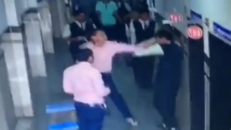 Surat: Furious Parents Thrash School Teacher for Assaulting Class 12 Student; Watch Video