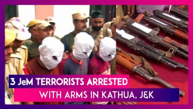 Three JeM Terrorists Arrested By J&K Police With Truck Carrying Arms And Ammunition Seized In Kathua