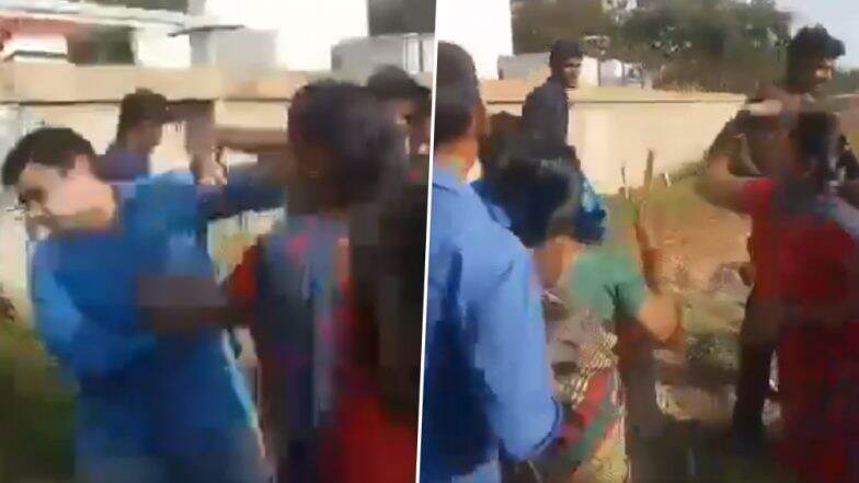 Tamil Nadu: Man Thrashed by His Two Wives in Public After He Attempts to Marry Third Time in Coimbatore (Watch Video) Tamil Nadu: Man Thrashed by His Two Wives in Public After He Attempts to Marry Third Time in Coimbatore (Watch Video)