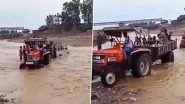 Himachal Pradesh: Tractor Driver Rescues 20 Children Stuck in Strong River Current in Kangra; Watch Video