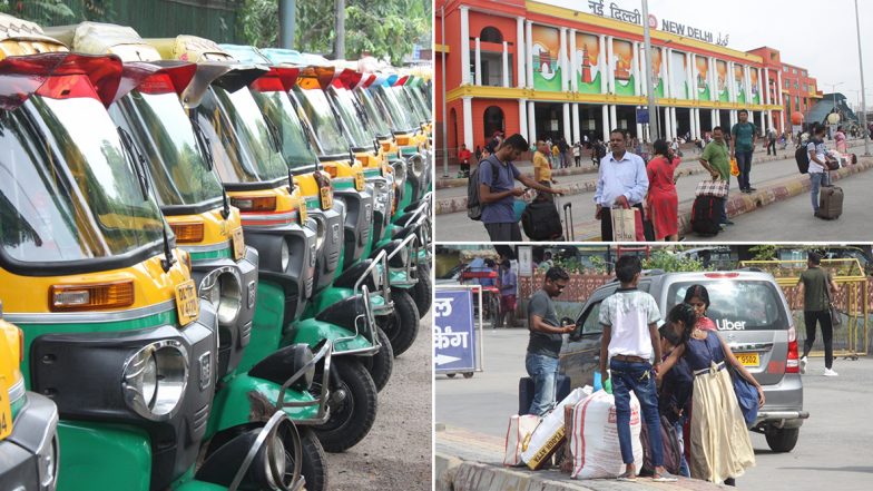 Delhi Transport Strike: Agitating Union Workers Force Passengers out of Cabs and Autos, Protest Against New Motor Vehicles Act That Adds to Delhiites' Travel Woes