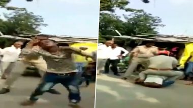 UP Policemen Thrash Man, Drag Him on Road After Spat Over Traffic Rules Violation, Suspended; Video Goes Viral