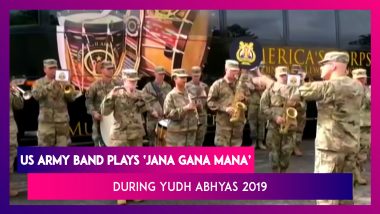 Yudh Abhyas 2019: US Army Band Plays Indian National Anthem ‘Jana Gana Mana’ During Joint Exercise