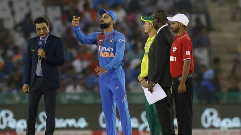 India vs South Africa, 3rd T20I Toss Report & Playing XI Update: Virat Kohli Wins the Toss, Elects to Bat First (Watch Video) India vs South Africa, 3rd T20I Toss Report & Playing XI Update: Virat Kohli Wins the Toss, Elects to Bat First (Watch Video)