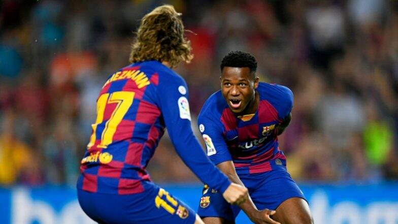 Ansu Fati Scripts History With a Goal & Assist During Barcelona vs Valencia, La Liga 2019-20 (Watch Video) Ansu Fati Scripts History With a Goal & Assist During Barcelona vs Valencia, La Liga 2019-20 (Watch Video)