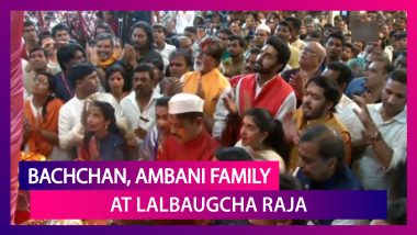 Bachchan, Ambani Family Seek Ganesh’s Blessings At Lalbaugcha Raja; Vicky Kaushal Too Offers Prayers