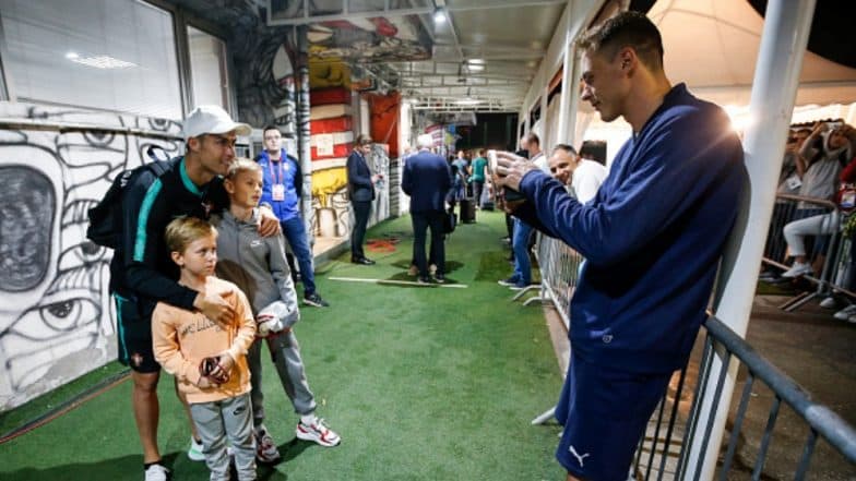 Cristiano Ronaldo Meets Nemanja MaticтАЩs Kids After Portugal's 4-2 Win Over Serbia in Euro 2020 Qualifiers (Watch Video) Cristiano Ronaldo Meets Nemanja MaticтАЩs Kids After Portugal's 4-2 Win Over Serbia in Euro 2020 Qualifiers (Watch Video)