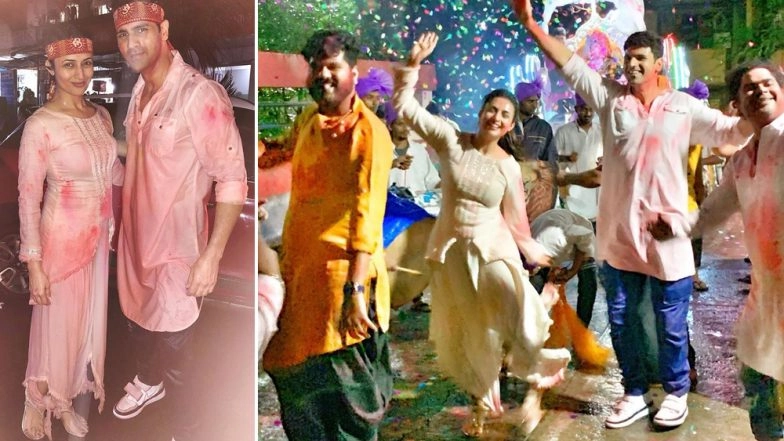 Divyanka Tripathi and Husband Vivek Dahiya Bid Adieu to Bappa, Dance Their Heart Out at Ganpati Visarjan (Watch Video)