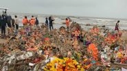 Irresponsible Ganpati Visarjan Leads to Pollution of Beaches and Rivers, Users Share Pics and Videos of Waste