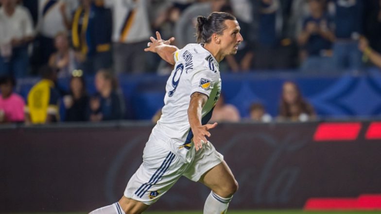 Zlatan Ibrahimovic’s Bicycle Kick during LA Galaxy vs New England Revolution Qualifies for ‘Goal of the Day’ (Watch Video)