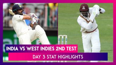 India vs West Indies Stat Highlights, 2nd Test 2019 Day 3: IND Set a Target of 468 Runs
