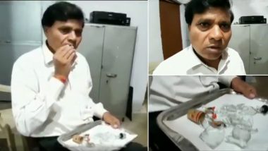 MP Lawyer Dayaram Sahu is Addicted to Eating Glass Since 45 Years! Viral Cringe-Worthy Video Can Kill Your Appetite