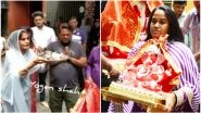 Ganesh Chaturthi 2019: Salman Khan&rsquo;s Sister Arpita Khan Sharma Welcomes Eco-Friendly Ganpati Bappa at Her Home, Watch Mom Salma Khan Perform Puja (Video/Pics)