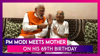 PM Narendra Modi Meets Mother On His 69th Birthday, Seeks Blessings & Receives A Gift Of Rs 5001