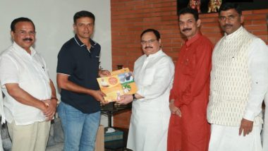 JP Nadda Meets Rahul Dravid as Part of BJP's 'Sampark Se Samarthan Abhiyan'