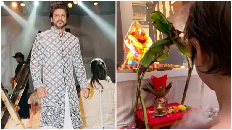 Ganesh Visarjan 2019: Shah Rukh Khan Shares Pic of of Son Abram Offering Prayers to Ganpati Ganesh Visarjan 2019: Shah Rukh Khan Shares Pic of of Son Abram Offering Prayers to Ganpati