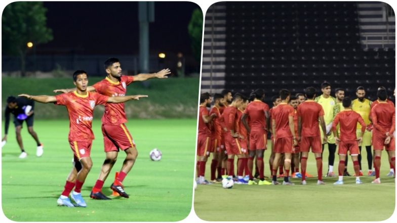 Sunil Chhetri, Sandesh Jhingan & Others Sweat it Out Ahead of Qatar vs India, FIFA World Cup 2022 Qualifier (See Pics & Video)