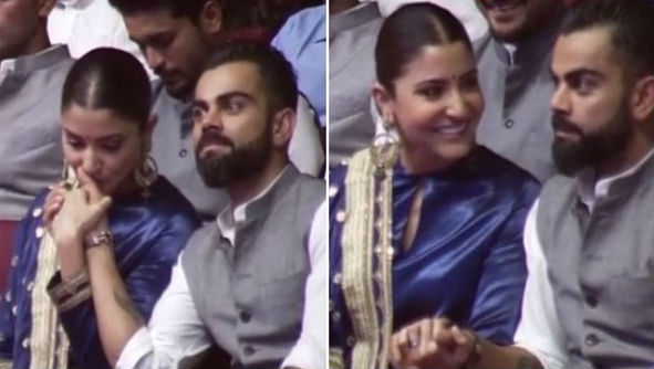 591px x 334px - Anushka Sharma Kissing Virat Kohli's Hand at Arun Jaitley Stadium, Wins the  Internet | ðŸ LatestLY