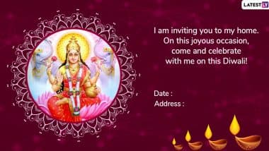 Diwali 2019 Invitation Cards Format: WhatsApp Messages and Images to Invite Friends and Family for Lakshmi Puja and Diwali Party