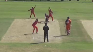 Khawar Ali Picks Up 10th Hat-Trick in T20Is During Oman vs Netherlands Match in Oman Pentangular Series (Watch Video)