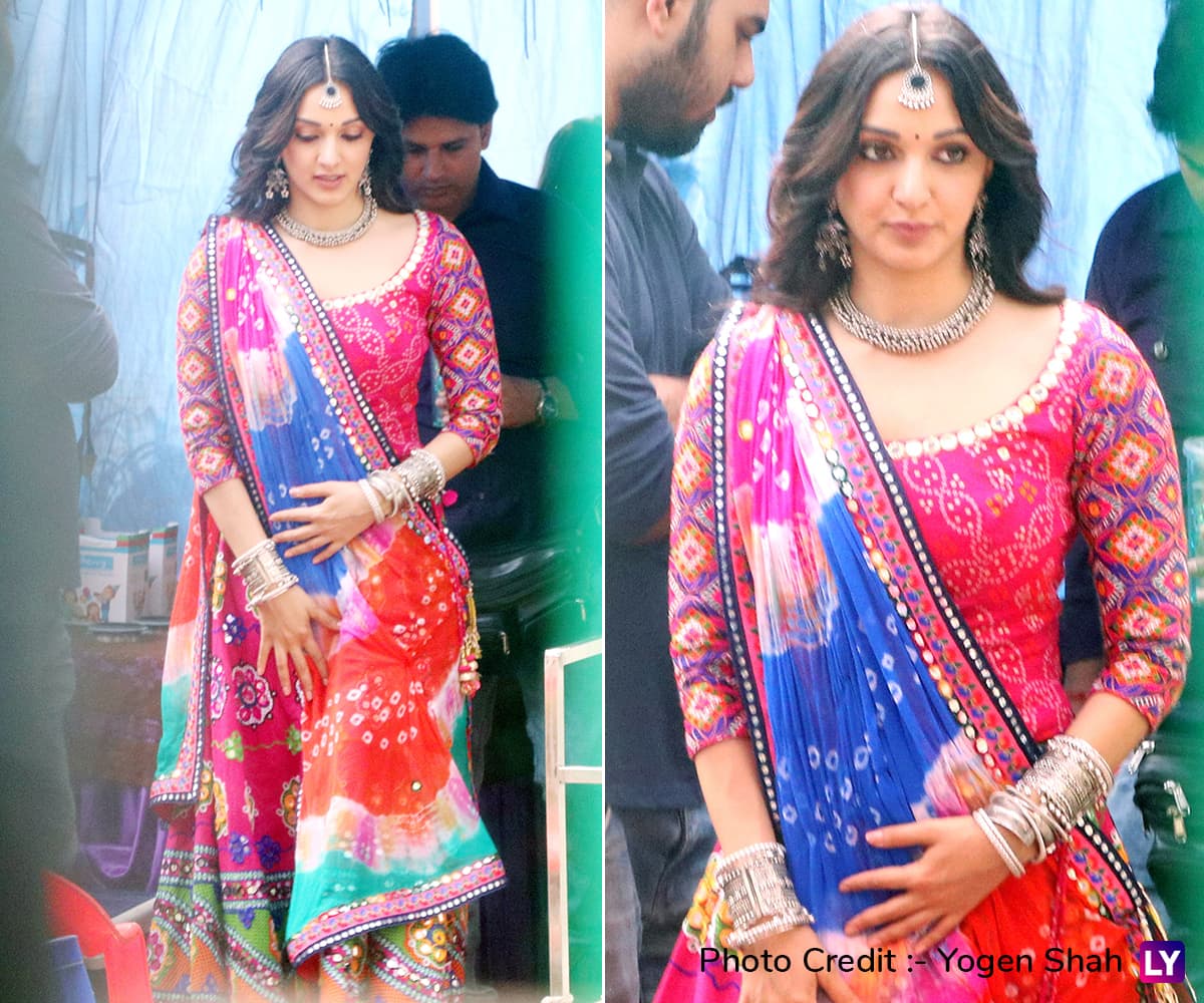 Kiara Advani on the sets of Bhool Bulaiyaa 2.