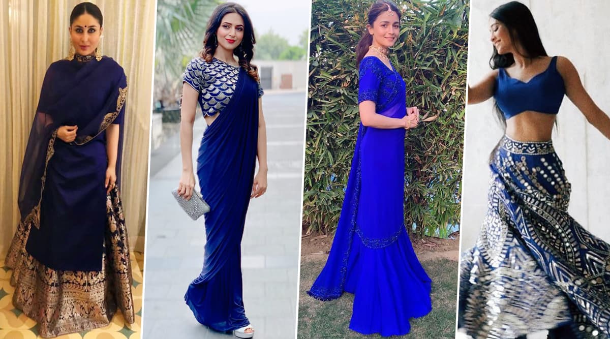 48 Royal blue saree ideas  royal blue saree, nauvari saree, blue