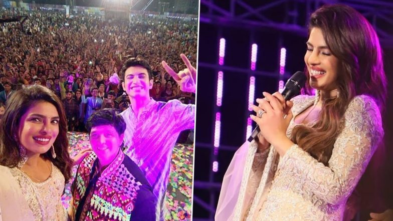 Priyanka Chopra Gets into Navaratri Spirit With Her Traditional Avatar, Shows Off Her Garba Moves at Falguni Pathak's Event (View Pics and Videos)