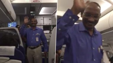 K Sivan, ISRO Chief, Receives a Hero’s Welcome on Board IndiGo Flight, Passengers, Crew Greet Him With Applause; Watch Video