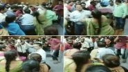 Madhya Pradesh: Woman Thrashes Government Official With Slipper Alleging Wrong Allocation of Houses Under PMAY; Watch Video