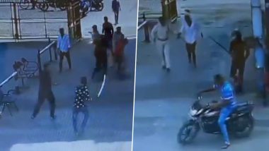 Gujarat: Armed With Swords and Sticks, Miscreants Attack Security Guards at Kandla SEZ Entry Gate in Kutch; Watch Video