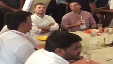 Gujarat: Rahul Gandhi Seen at Restaurant in Ahmedabad With Hardik Patel; See Pic