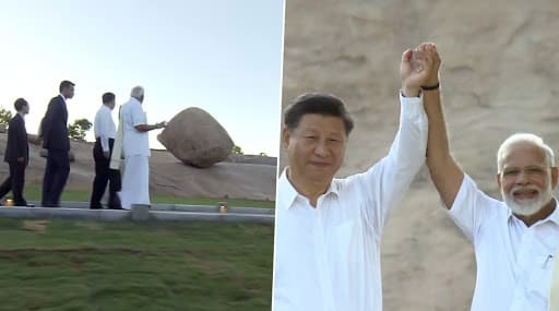 PM Narendra Modi Dons Veshti During the Second Informal Summit With Chinese President Xi Jinping