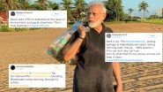 Narendra Modi Plogging at Mahabalipuram Beach Goes Viral! Netizens Urge #SayNoToPlastic While Lauding PM