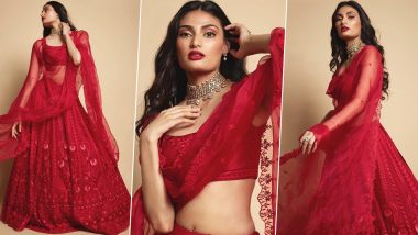 Karwa Chauth 2019 Fashion: Athiya Shetty in Red Anita Dongre Lehenga Is Giving Newlyweds Perfect Inspiration for Karva Chauth (View Pics)