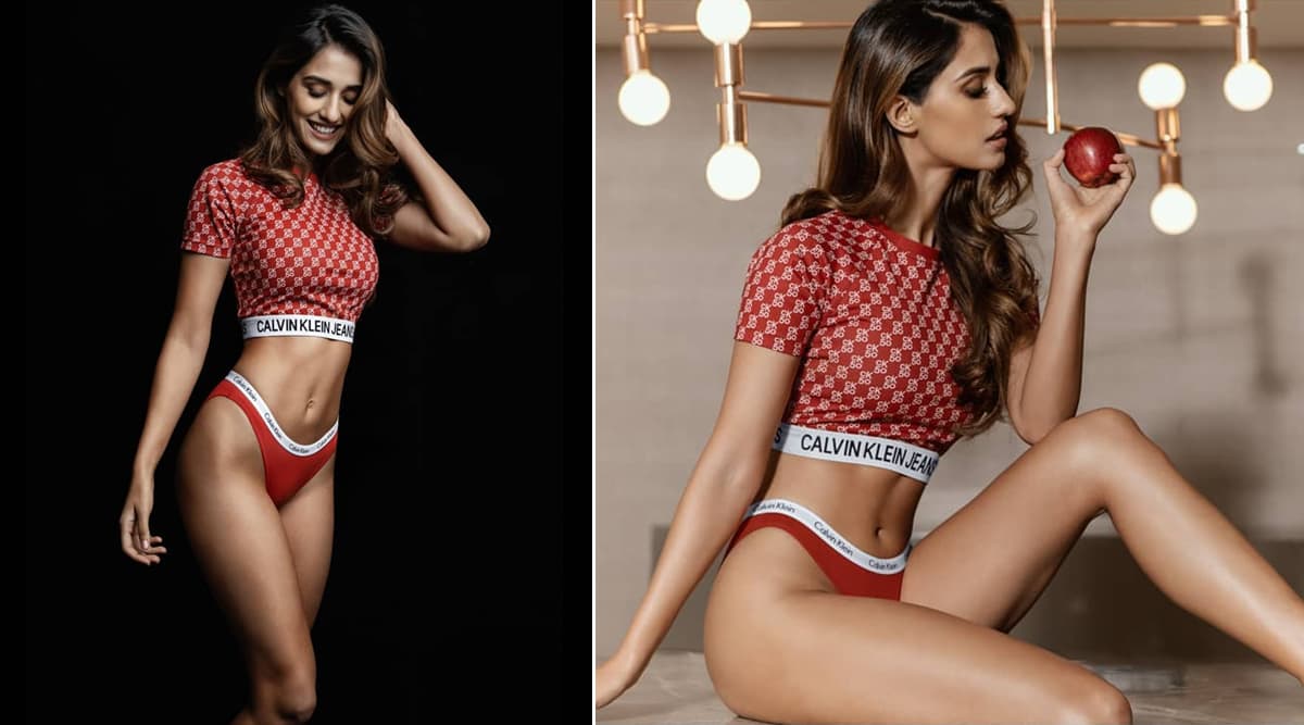 Disha Patani in Red Calvin Klien Underwear Paired with Offbeat Crop Top Is  a Feast for the Eyes! (View Pic)