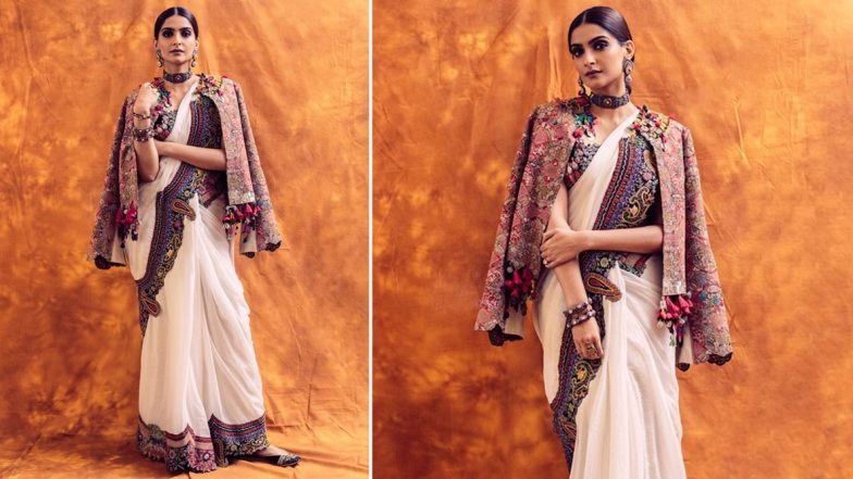 Yo or Hell No? Sonam Kapoor's Anamika Khanna Saree Paired with a Boho Jacket
