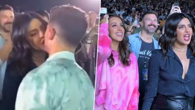 Priyanka Chopra Cheers for Husband Nick at the Jonas Brothers Concert But it is the Duo Stealing an Adorable Kiss That Fans Can't Get Over (View Pics and Videos)