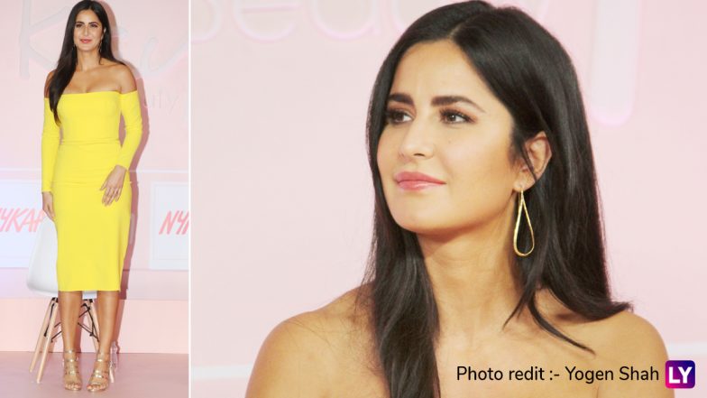 Yo or Hell No? Katrina Kaif 's Bright Yellow Dress for the Launch of her Makeup Line 'Kay by Katrina'