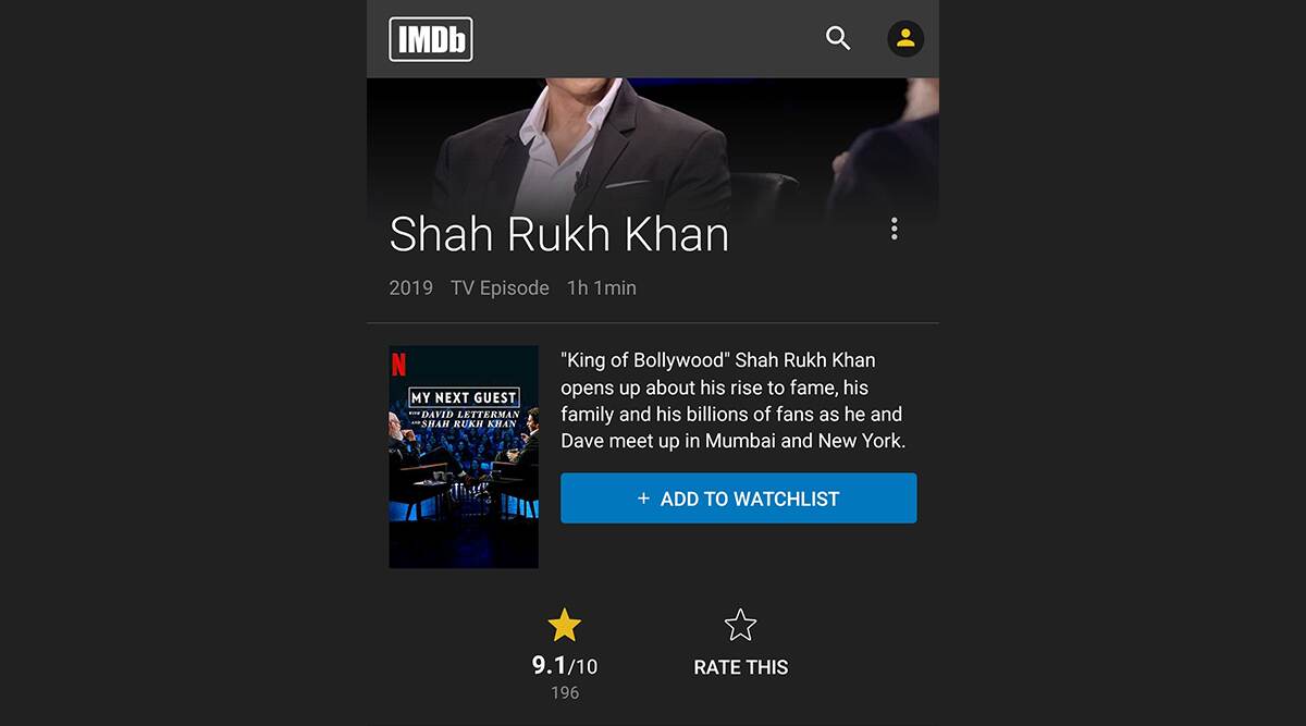 Shah Rukh Khan's Interview with David Letterman Has an IMDB Score