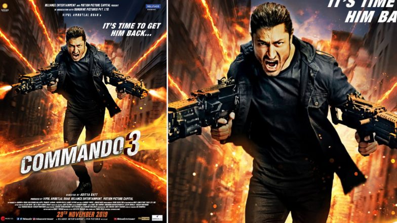 Commando 3 First Look Poster Out! Vidyut Jammwal Is a One-Man Army As He Returns with Blazing Guns (View Pic)