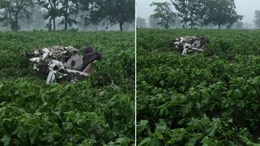 Telangana Plane Crash: 2 Pilots Killed After Trainer Aircraft Crashes at Sultanpur Village in Vikarabad