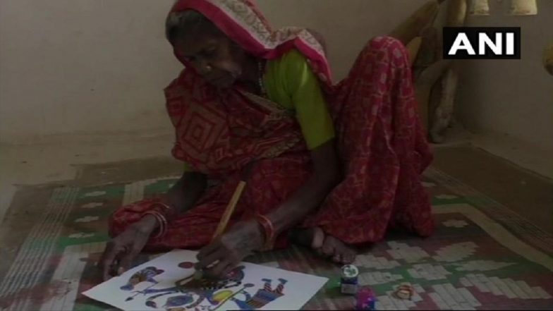Madhya Pradesh: Paintings of 80-Year-Old Tribal Woman Jodhaiya Bai Baiga From Umaria on Exhibition at Milan in Italy