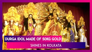 Durga Idol Made Of 50kg Gold Shines In Kolkata