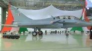 Rafale Fighter Boosts IAF Arsenal: Images of 1st 'Omnirole' Aircraft of Dassault Aviation Received by Defence Minister Rajnath Singh