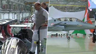 First Rafale Jet Handed Over to India; Defence Minister Rajnath Singh to Take Sortie in Dassault Aviation's Warplane, View Pics