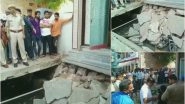 Rajasthan: Portion of Footpath Built Over Drain Collapses in Sirohi District, Two Injured (Watch Video)