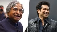 Sachin Tendulkar Wishes On APJ Abdul Kalam's 88th Birth Anniversary, Calls Former President &lsquo;An Inspiration for Our Future Generations&rsquo;