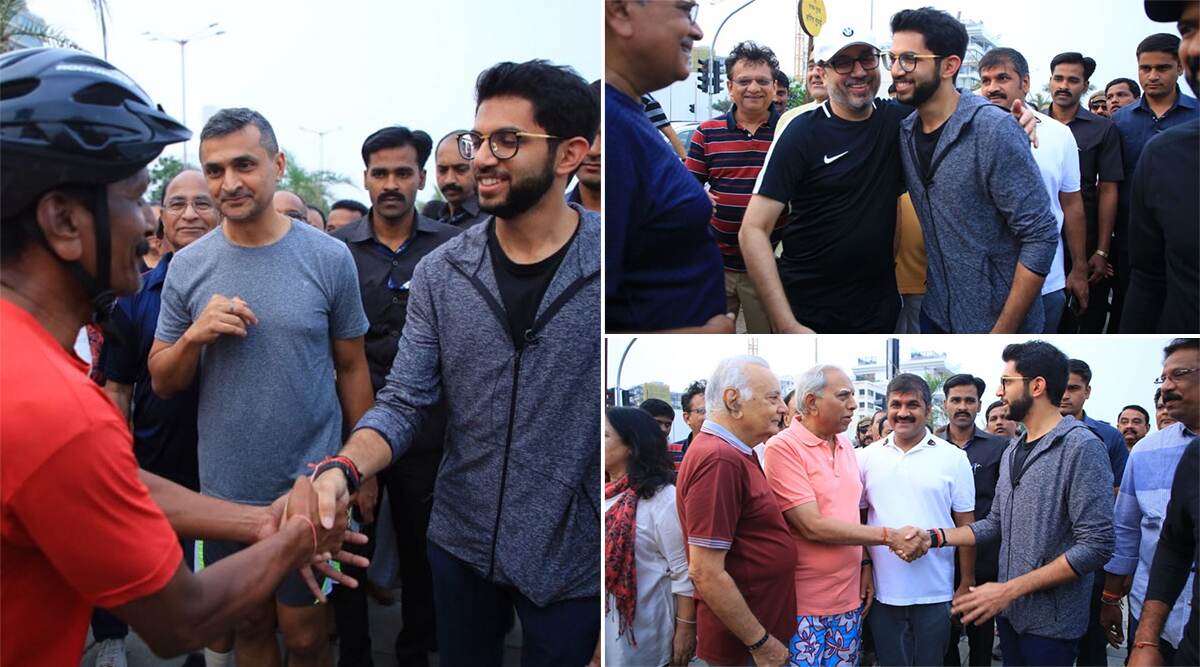 Maharashtra Assembly Elections 2019: Aaditya Thackeray Takes Campaign Trail to Worli Sea Face, Gets Flanked by Sachin Ahir in Interaction With Locals Maharashtra Assembly Elections 2019: Aaditya Thackeray Takes Campaign Trail to Worli Sea Face, Gets Flanked by Sachin Ahir in Interaction With Locals