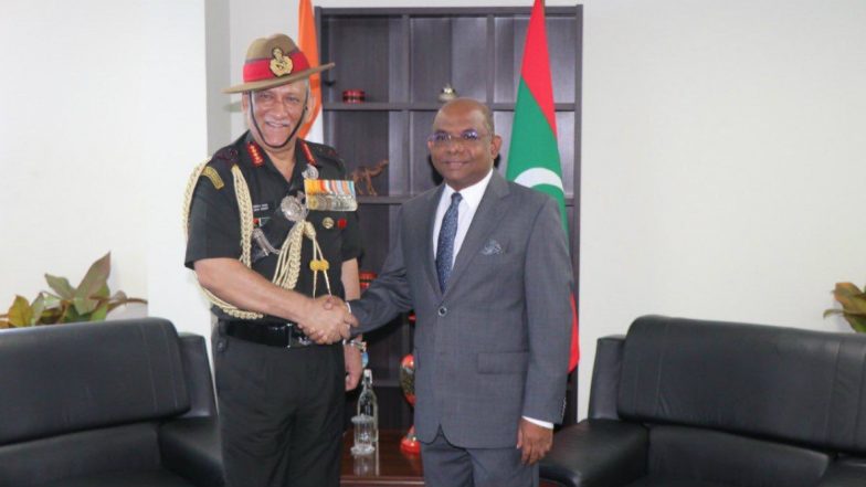 Army Chief Bipin Rawat Meet Maldives Foreign Minister Abdulla Shahid, Highlights Threats in Indian Ocean Region